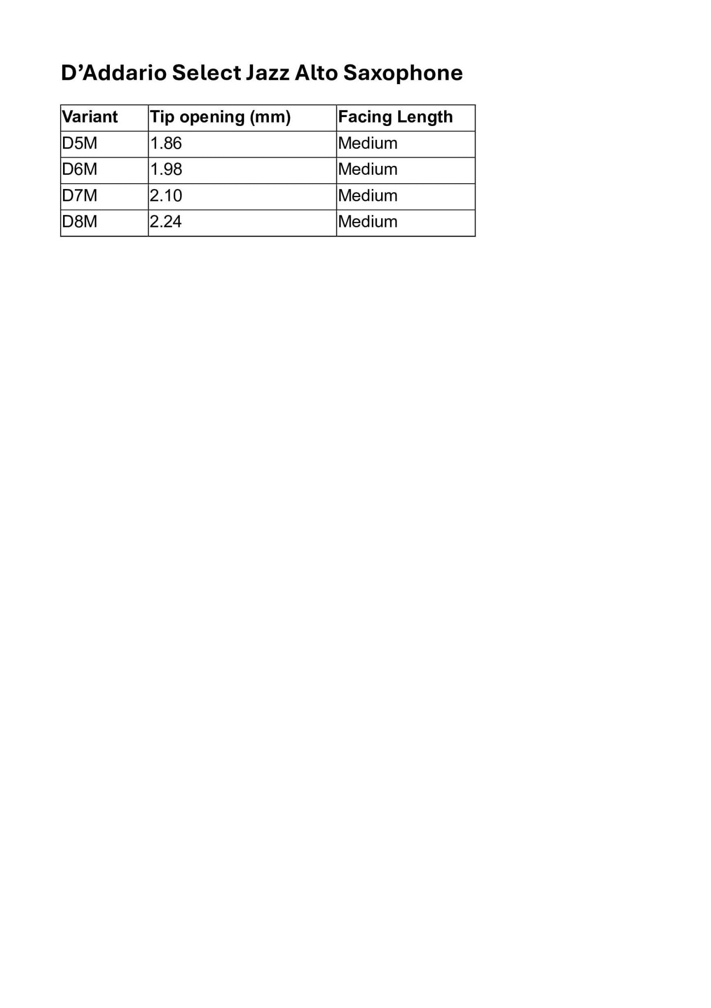 D'Addario Select Jazz Alto Saxophone Mouthpiece - D'Addario - D'Addario Select Jazz Alto Saxophone Mouthpiece - Mouthpieces.co.uk