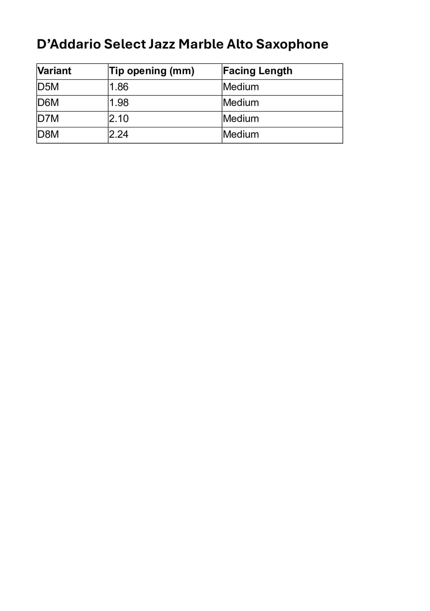 D'Addario Select Jazz Marble Alto Saxophone Mouthpiece - D'Addario - D'Addario Select Jazz Marble Alto Saxophone Mouthpiece - Mouthpieces.co.uk