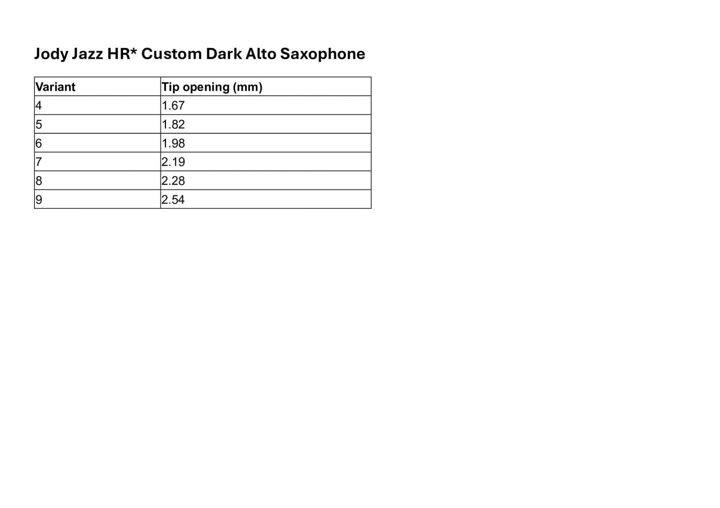 JodyJazz HR* Custom Dark Alto Saxophone Mouthpiece - JodyJazz - JodyJazz HR* Custom Dark Alto Saxophone Mouthpiece - Mouthpieces.co.uk