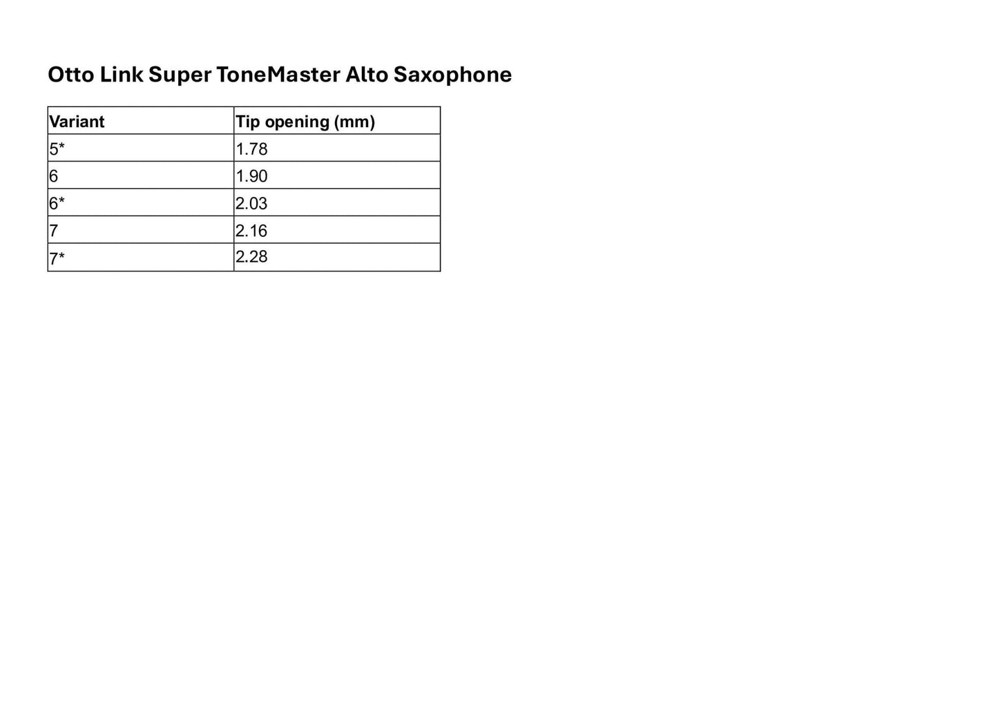 Otto Link Super ToneMaster Alto Saxophone Mouthpiece - Otto Link - Otto Link Super ToneMaster Alto Saxophone Mouthpiece - Mouthpieces.co.uk