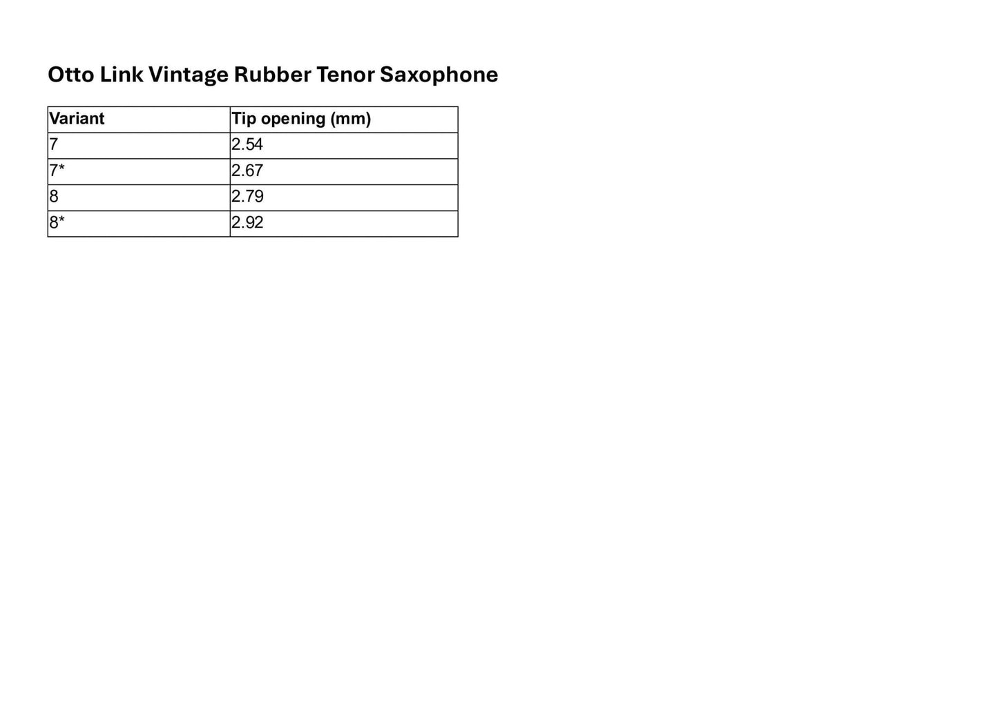 Otto Link Vintage Rubber Tenor Mouthpiece - Otto Link - Otto Link Vintage Rubber Tenor Mouthpiece - Mouthpieces.co.uk