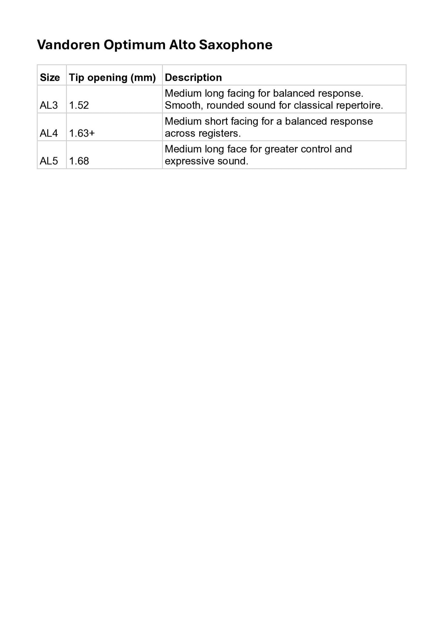 Vandoren Optimum Alto Saxophone Mouthpiece - Vandoren - Vandoren Optimum Alto Saxophone Mouthpiece - Mouthpieces.co.uk