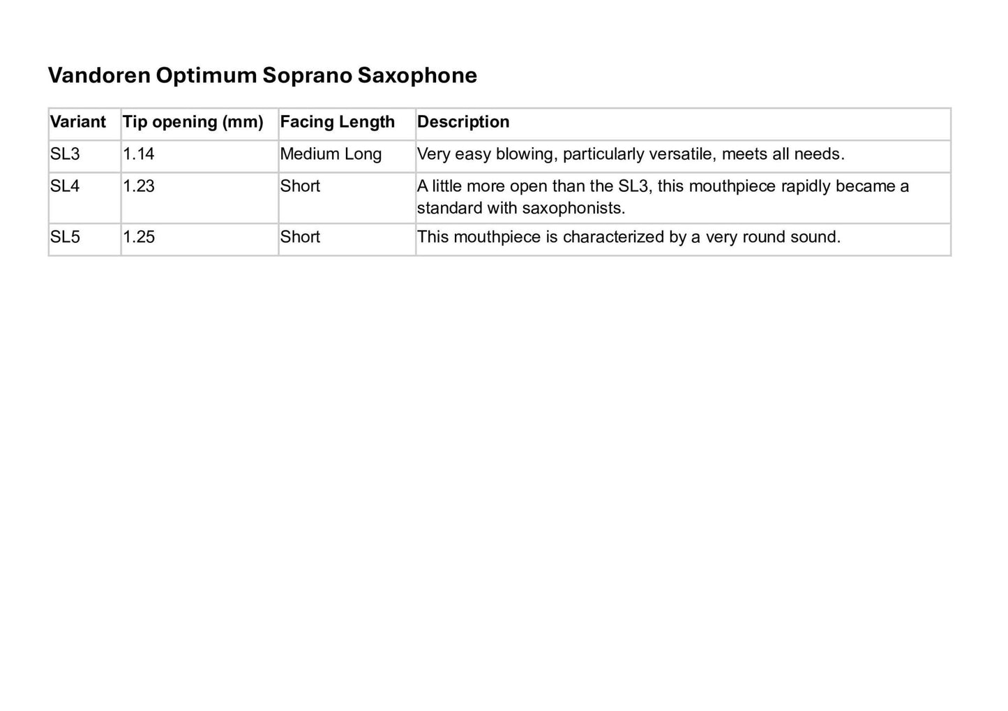 Vandoren Optimum Soprano Saxophone Mouthpiece - Vandoren - Vandoren Optimum Soprano Saxophone Mouthpiece - Mouthpieces.co.uk