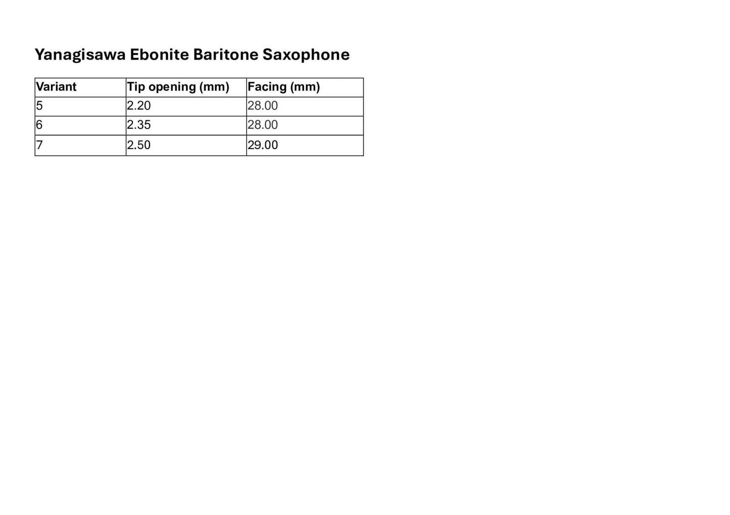 Yanagisawa Ebonite Baritone Saxophone Mouthpiece - Yanagisawa - Yanagisawa Ebonite Baritone Saxophone Mouthpiece - Mouthpieces.co.uk