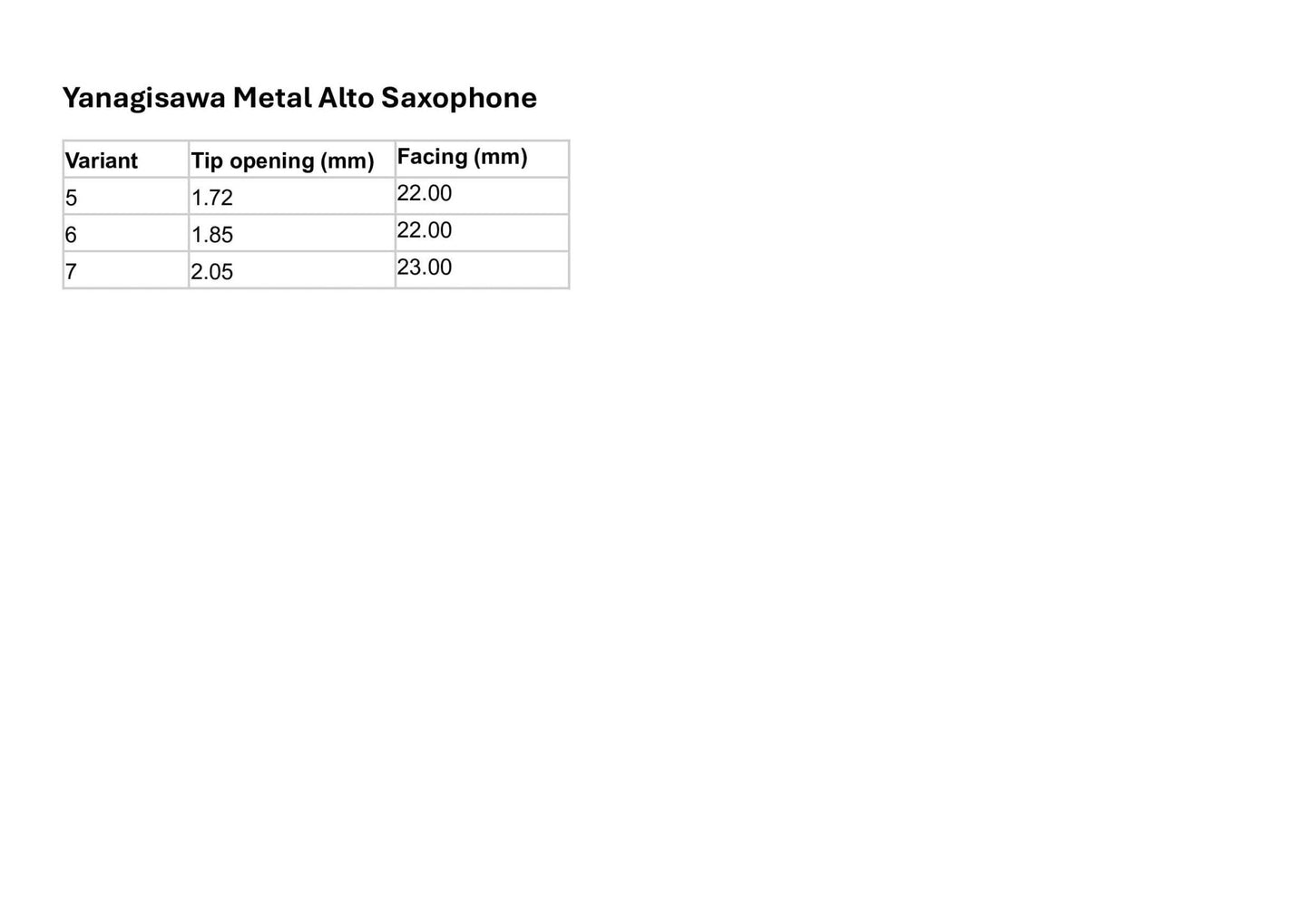 Yanagisawa Metal Alto Saxophone Mouthpiece - Yanagisawa - Yanagisawa Metal Alto Saxophone Mouthpiece - Mouthpieces.co.uk